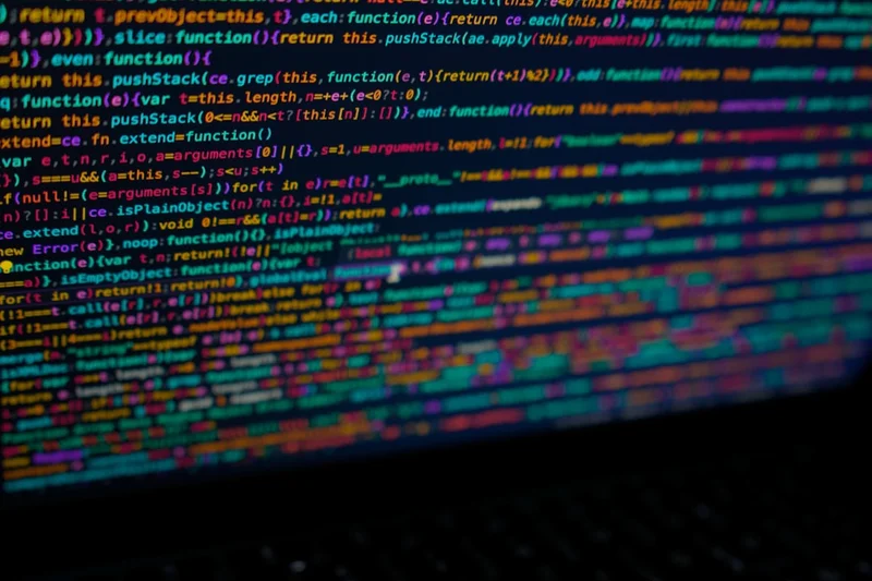 Lines of code on a screen